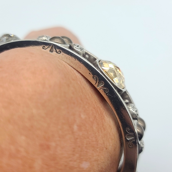 Brighton "SELENE" Hinged Cuff with Magnetic Clasp and Swarovski Crystals - Picture 12 of 13